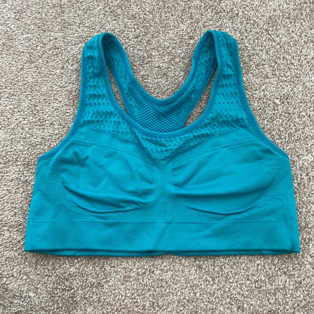Turquoise Moving Comfort sports bra
